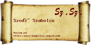 Szoó Szabolcs névjegykártya